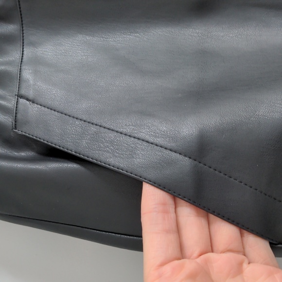 NWT French Connection Faux Leather Skirt, Black, Womens Waist 25-28 - Picture 4 of 8